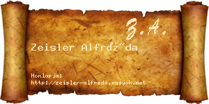 Zeisler Alfréda névjegykártya